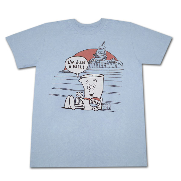 Schoolhouse Rock Just A Bill Blue Graphic Tee Shirt