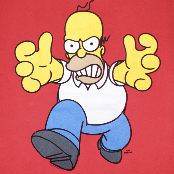 The Simpsons Large Angry Homer Red Graphic T-Shirt | TVMovieDepot.com