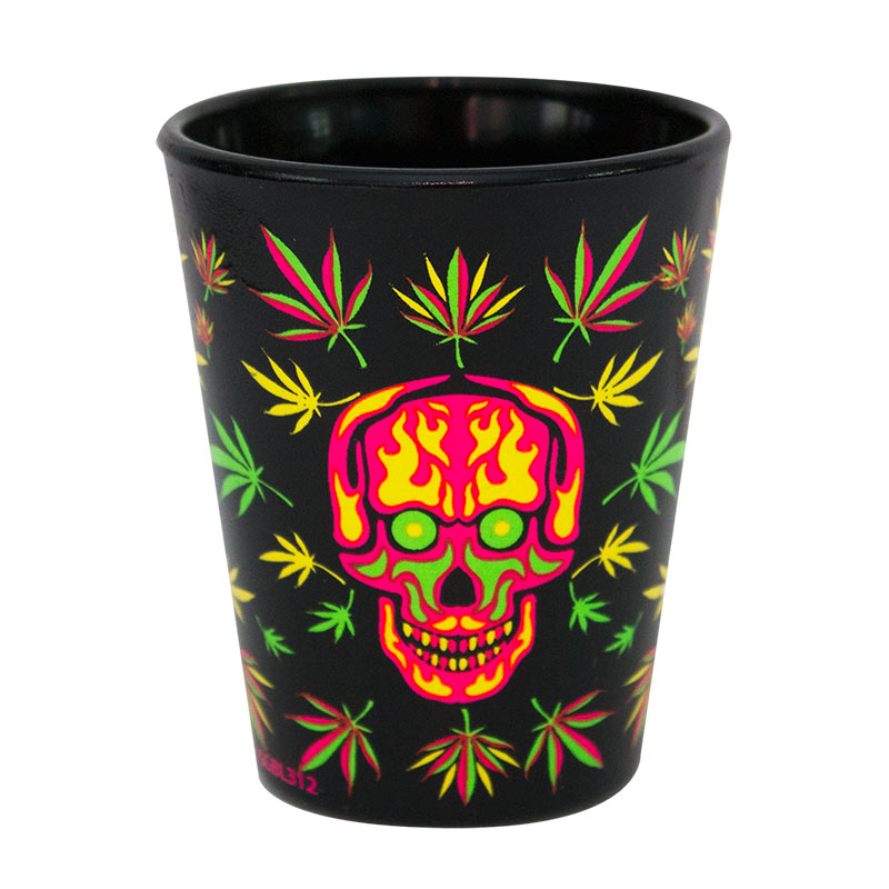 Blacklight Skull Novelty Shot Glass