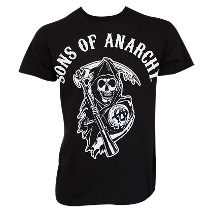 Sons Of Anarchy Classic Reaper Logo Black Tee Shirt