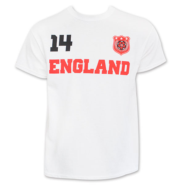 England White World Cup Soccer No. 14 T-Shirt England White World Cup Soccer No. 14 T-Shirt