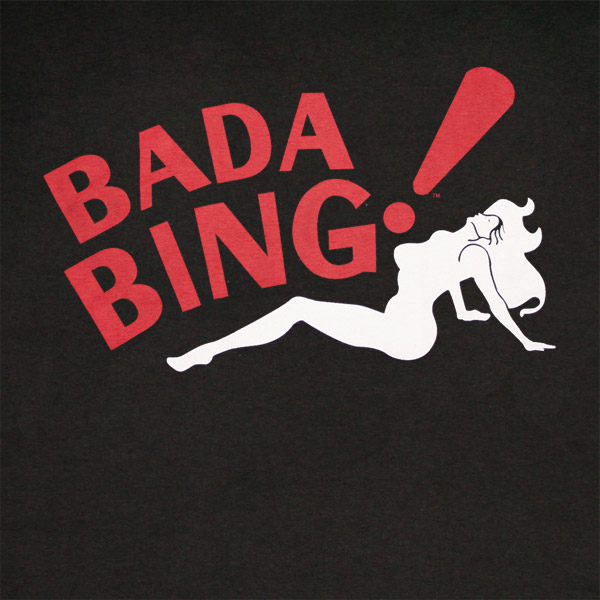 Bada+Bing+Fishing Home // // The Sopranos Bada Bing Black Graphic Tee Shirt //