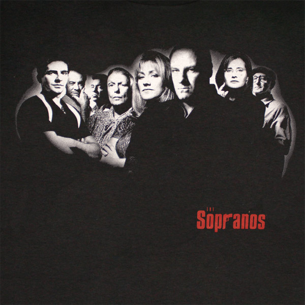 The Sopranos Cast Black Graphic T-Shirt | TVMovieDepot.com