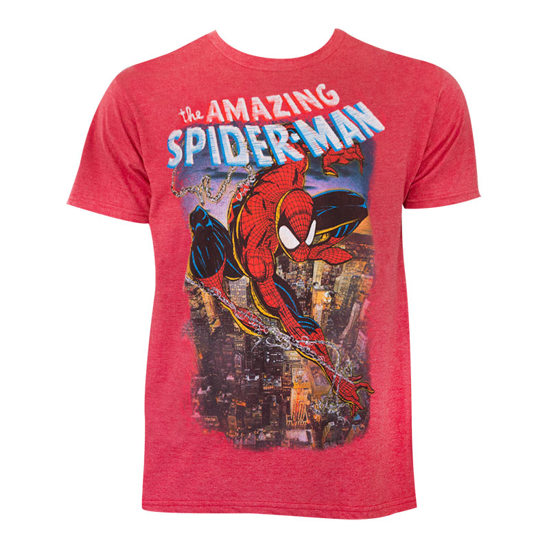 Spiderman Men's Red Comic Cover T-Shirt | SuperheroDen.com