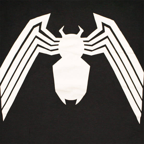 Spiderman Venom Logo Juniors Graphic Black Tee Shirt | SuperheroDen.com