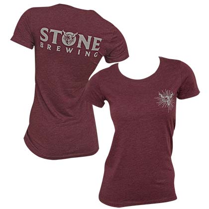 Stone Brewing Logo Women's Dark Red T-Shirt