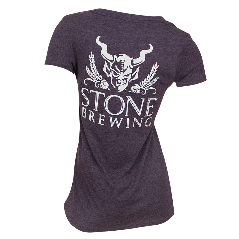 Stone Brewing Co. Women's Purple V Neck T-Shirt Stone Brewing Co. Women's Purple V Neck T-Shirt