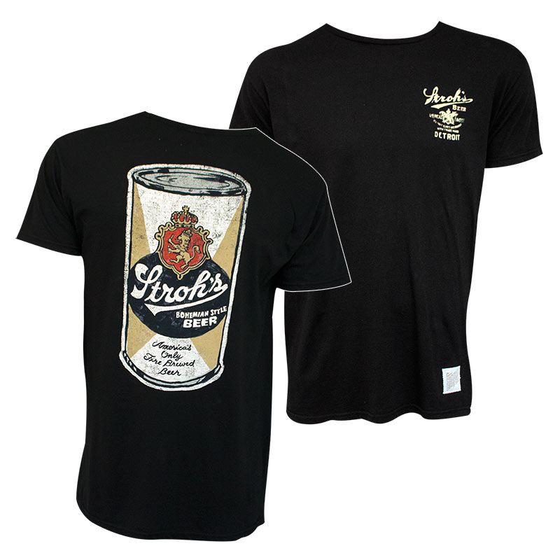 Strohs Beer Can Black Retro Brand Premium Tshirt Strohs Beer Can Black Retro Brand Premium Tshirt
