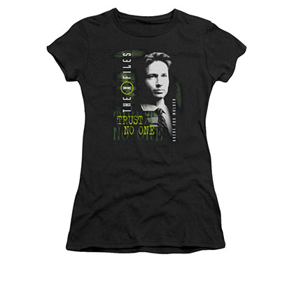 X-Files Mulder Black Juniors Tee Shirt