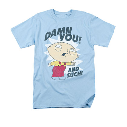 Family Guy Stewie Damn You Blue Tee Shirt