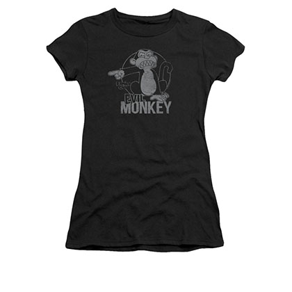Family Guy Juniors Black Evil Monkey Tee Shirt