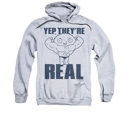 Family Guy Stewie Real Build Gray Pullover Hoodie