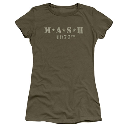 MASH Distressed Logo Green Juniors T-Shirt