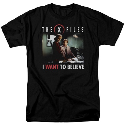 X-Files Want To Believe Mulder and Scully Tshirt
