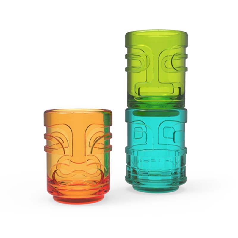 Tiki Trio Multi-Color Shot Glass Set Tiki Trio Multi-Color Shot Glass Set