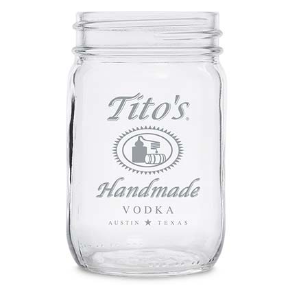 Tito's Vodka 12oz Mason Jar Drinking Glass
