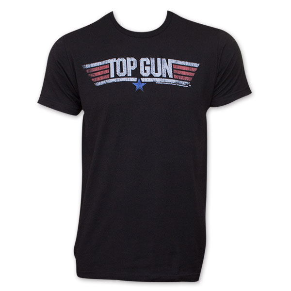 Top Gun Logo Black Men's Tee Shirt | TVMovieDepot.com