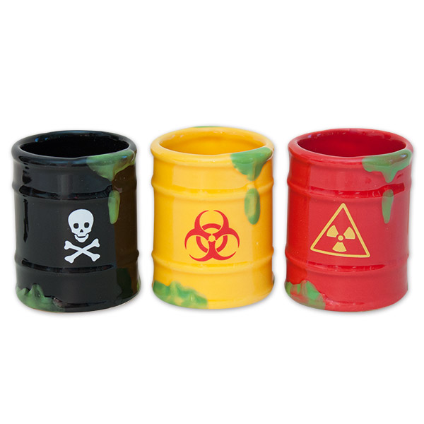 Toxic Waste Set of 3 Funny Shot Glasses