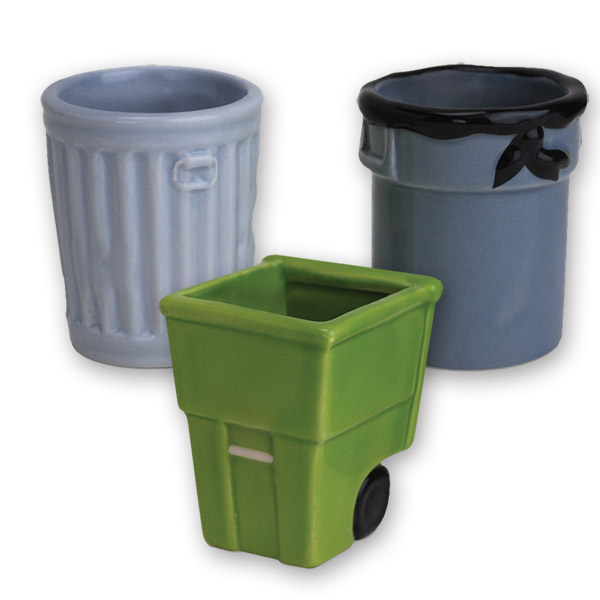 Garbage Can Shaped Funny Custom Shot Glasses