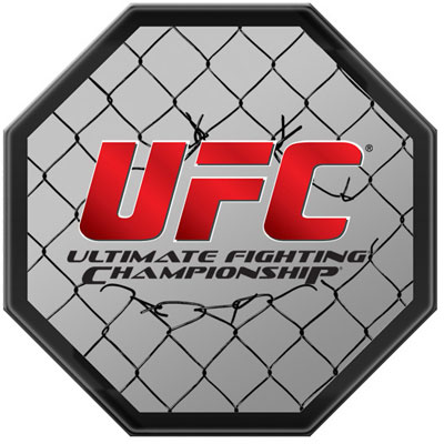 UFC Red Logo Octagon Wall Bar Mirror