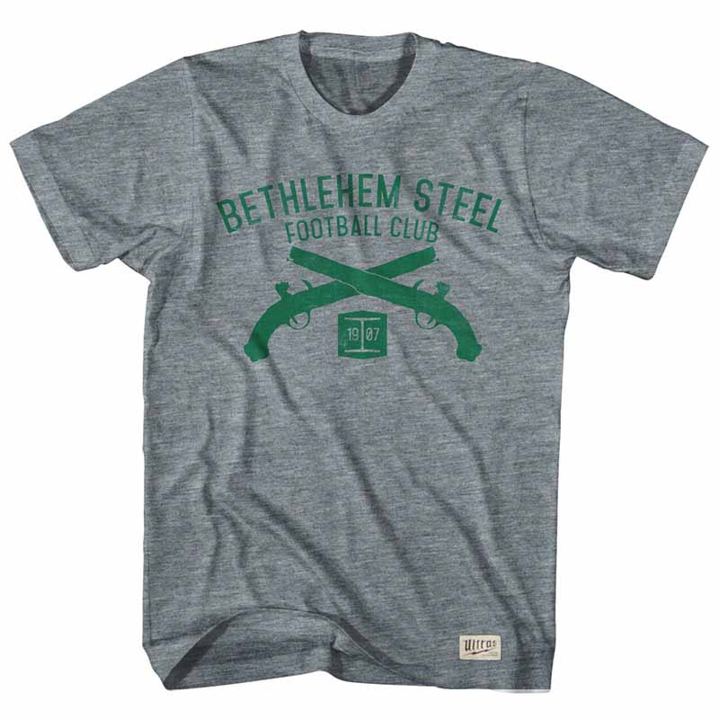Bethlehem Steel Soccer Club Pistols Gray T-Shirt Bethlehem Steel Soccer Club Pistols Gray T-Shirt