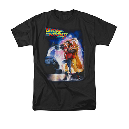 Back To The Future II Movie Poster Black Tee Shirt