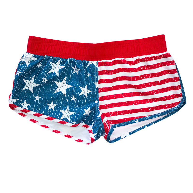 USA American Flag Women's Faded Board Shorts