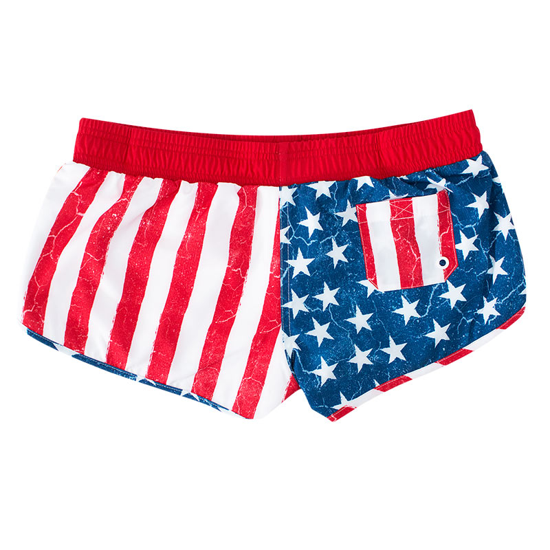 USA Women's Patriotic Distressed Beach Shorts