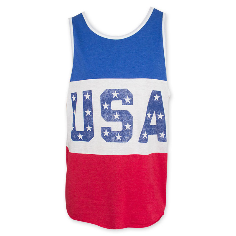 USA Red White And Blue Tank Top