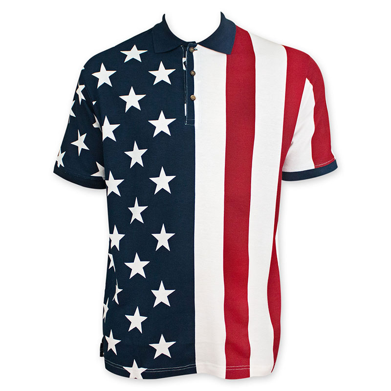 USA American Flag Polo Shirt