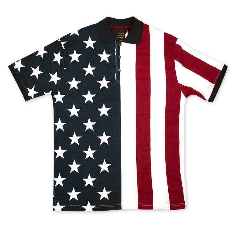 USA American Flag Polo Shirt