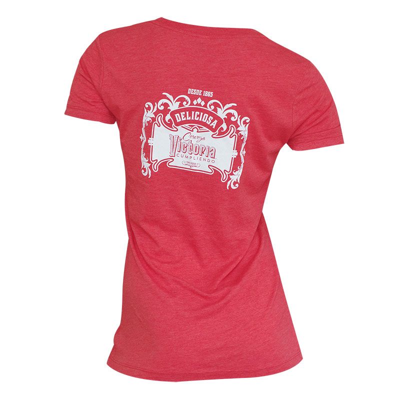 Victoria Slim Women's Red V Neck T-Shirt