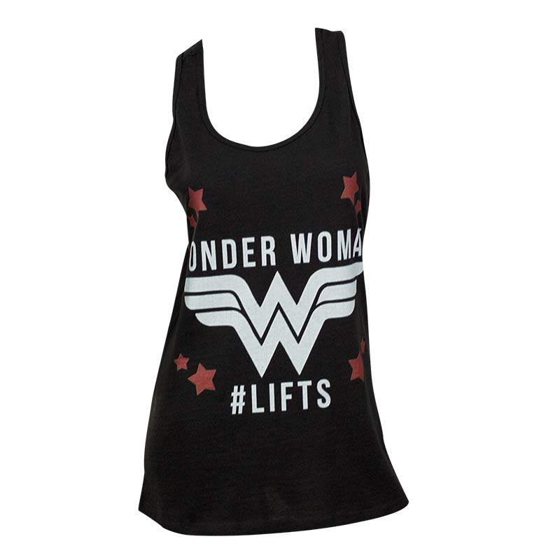 DC Comics Wonder Woman Black Women's #Lifts Racerback Tank Top DC Comics Wonder Woman Black Women's #Lifts Racerback Tank Top