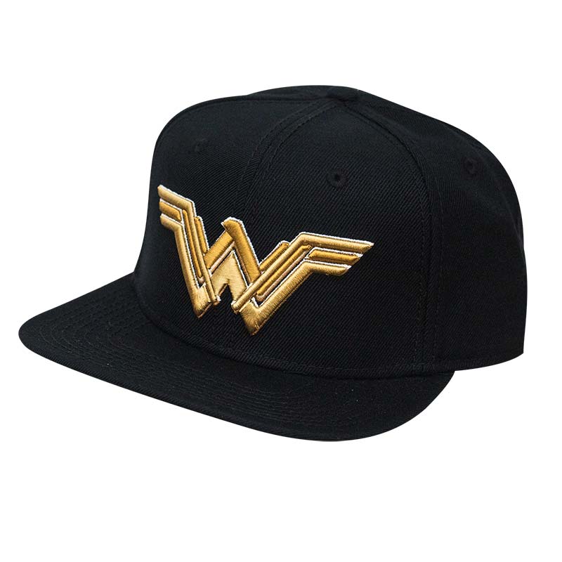 Wonder Woman Embroidered Superhero Logo Black Snapback Hat Wonder Woman Embroidered Superhero Logo Black Snapback Hat