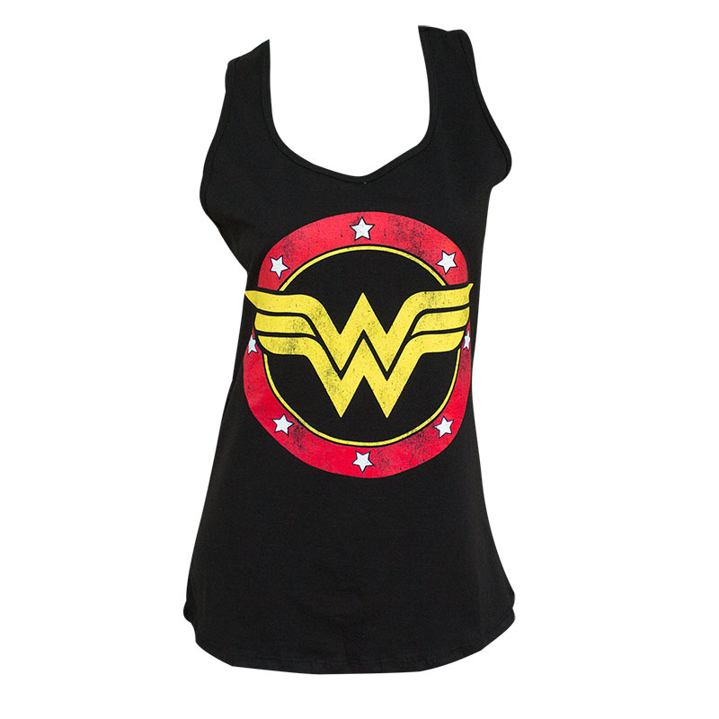 Wonder Woman Ladies Black Racerback Tank Top | SuperheroDen.com