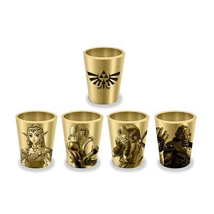 The Legend Of Zelda 4 Piece Gold Shot Glass Set