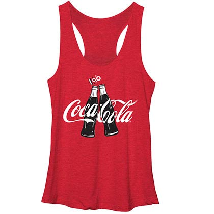 Coca-Cola Coke Clink Bottles Red Juniors Racerback Tank Top