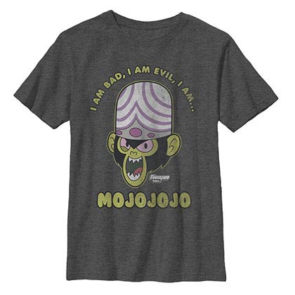 Power Puff Girls Evil Mojojojo Monkey Gray Youth T-Shirt