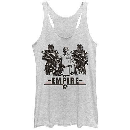 Star Wars Rogue One Empire White Juniors Racerback Tank Top