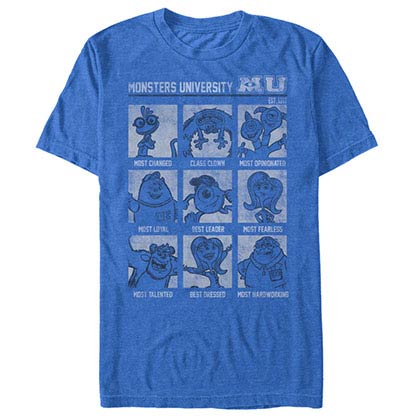 Disney Pixar Monsters Inc University Monsters Yearbook Blue T-Shirt