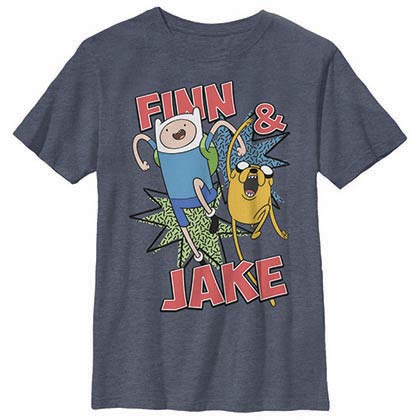 Adventure Time Finn and Jake Blue Youth T-Shirt