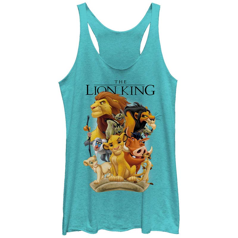 Disney Lion King Tall Cast Blue Juniors Racerback Tank Top Disney Lion King Tall Cast Blue Juniors Racerback Tank Top