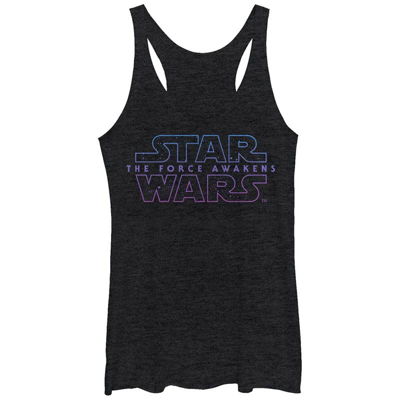 Star Wars Episode 7 Starry Logo 7 Black Juniors Racerback Tank Top Star Wars Episode 7 Starry Logo 7 Black Juniors Racerback Tank Top