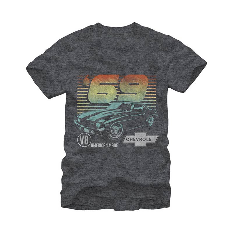 Chevrolet General Motors 69 Camero Gray T-Shirt Chevrolet General Motors 69 Camero Gray T-Shirt