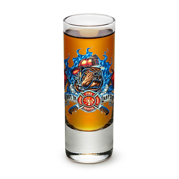 Firefighter First In Last Out Shot Glass Firefighter First In Last Out Shot Glass