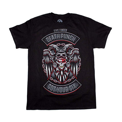 Five Finger Death Punch BTD Biker Badge T-Shirt