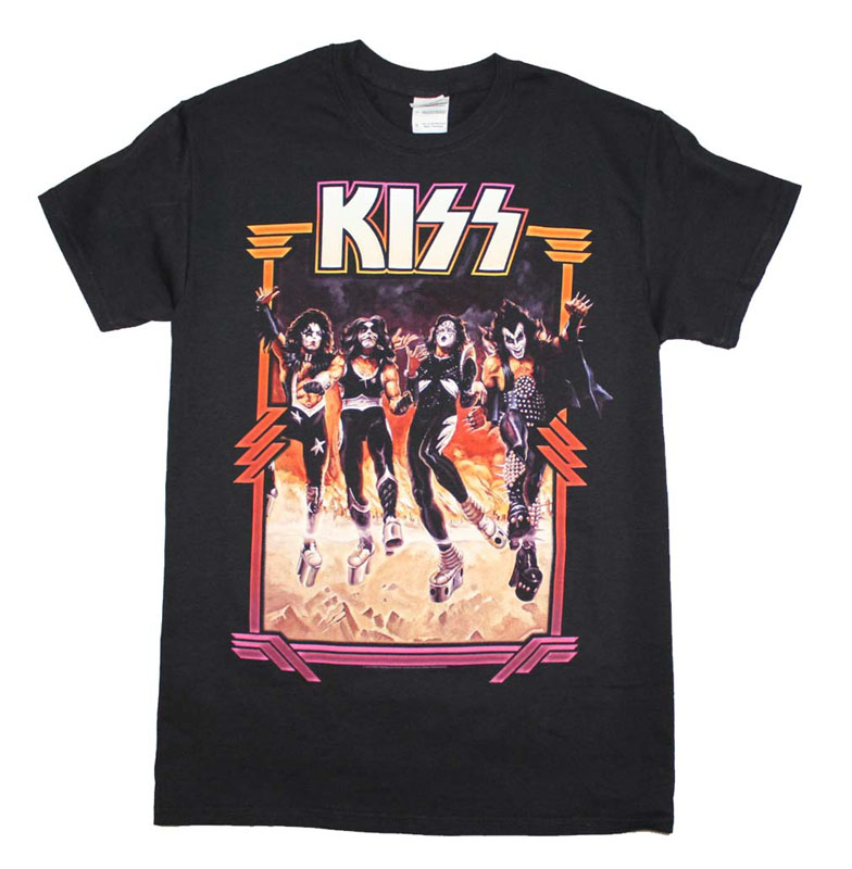 T-shirt Kiss Destroyer - Noir - Taille 2XL - Manches Courtes - Occasion TBE