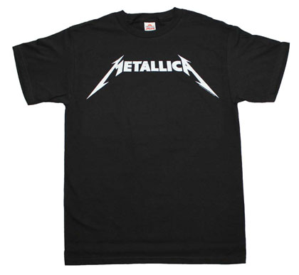 Metallica Black and White Logo T-Shirt