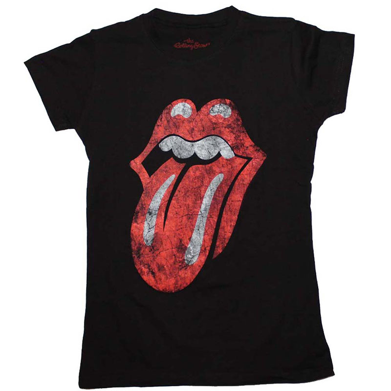 Rolling Stones Distressed Tongue Junior's T-Shirt Rolling Stones Distressed Tongue Junior's T-Shirt