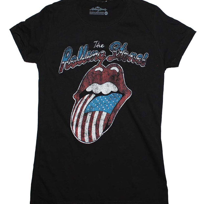 Rolling Stones Vintage U.S.A. Tongue Junior's T-Shirt Rolling Stones Vintage U.S.A. Tongue Junior's T-Shirt